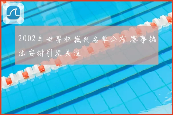 2002年世界杯裁判名单公布 赛事执法安排引发关注
